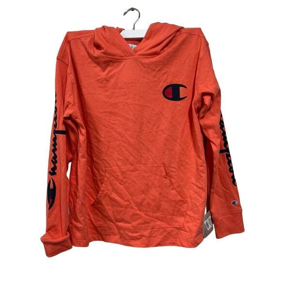 NWT Champion Jersey Pullover Hoodie Sweatshirt in Groovy Papaya Size Small - Picture 1 of 3